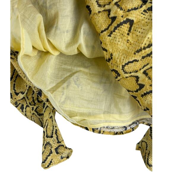 FRAME Off-The-Shoulder Billow Sleeve Top Python Pattern Size Medium - Picture 8 of 10